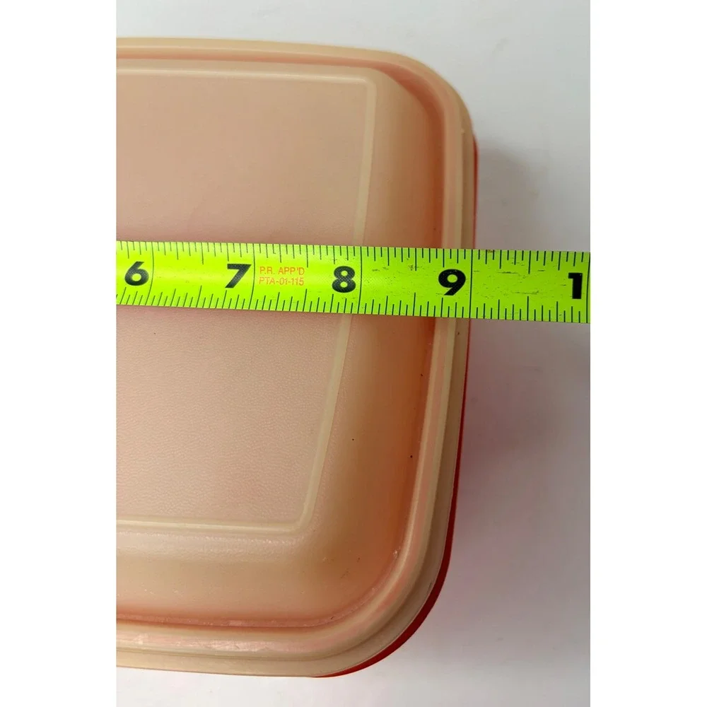 Vintage Tupperware Orange Servalier Rectangular Food Storage Container with Lid